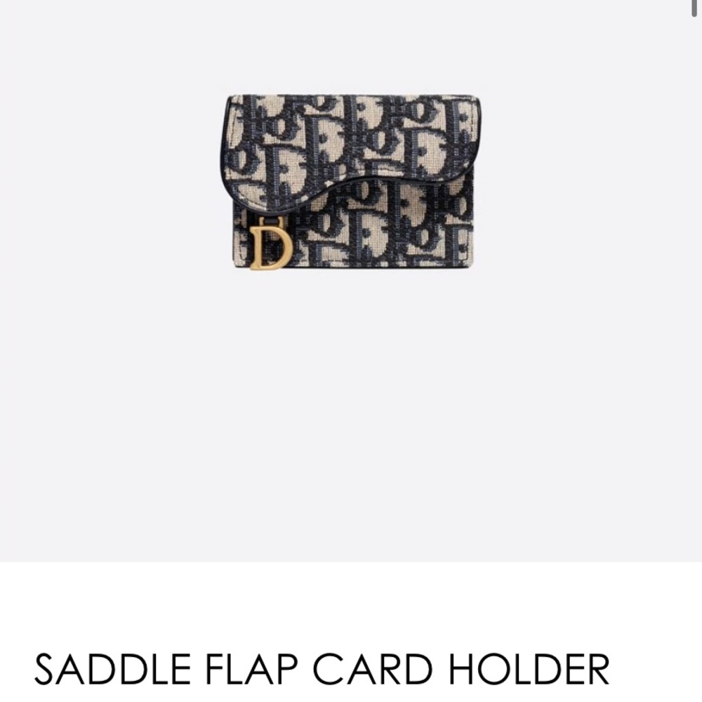 dior saddle flap card holder wallet